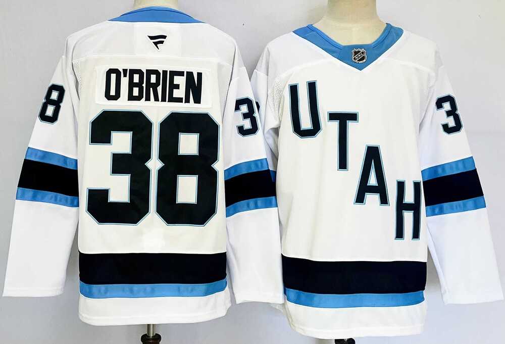 Mens Utah Hockey Club #38 Liam OBrien White 2024-25 Stitched Jersey